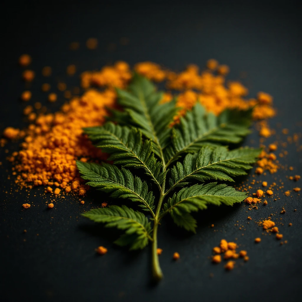Indian turmeric leaf