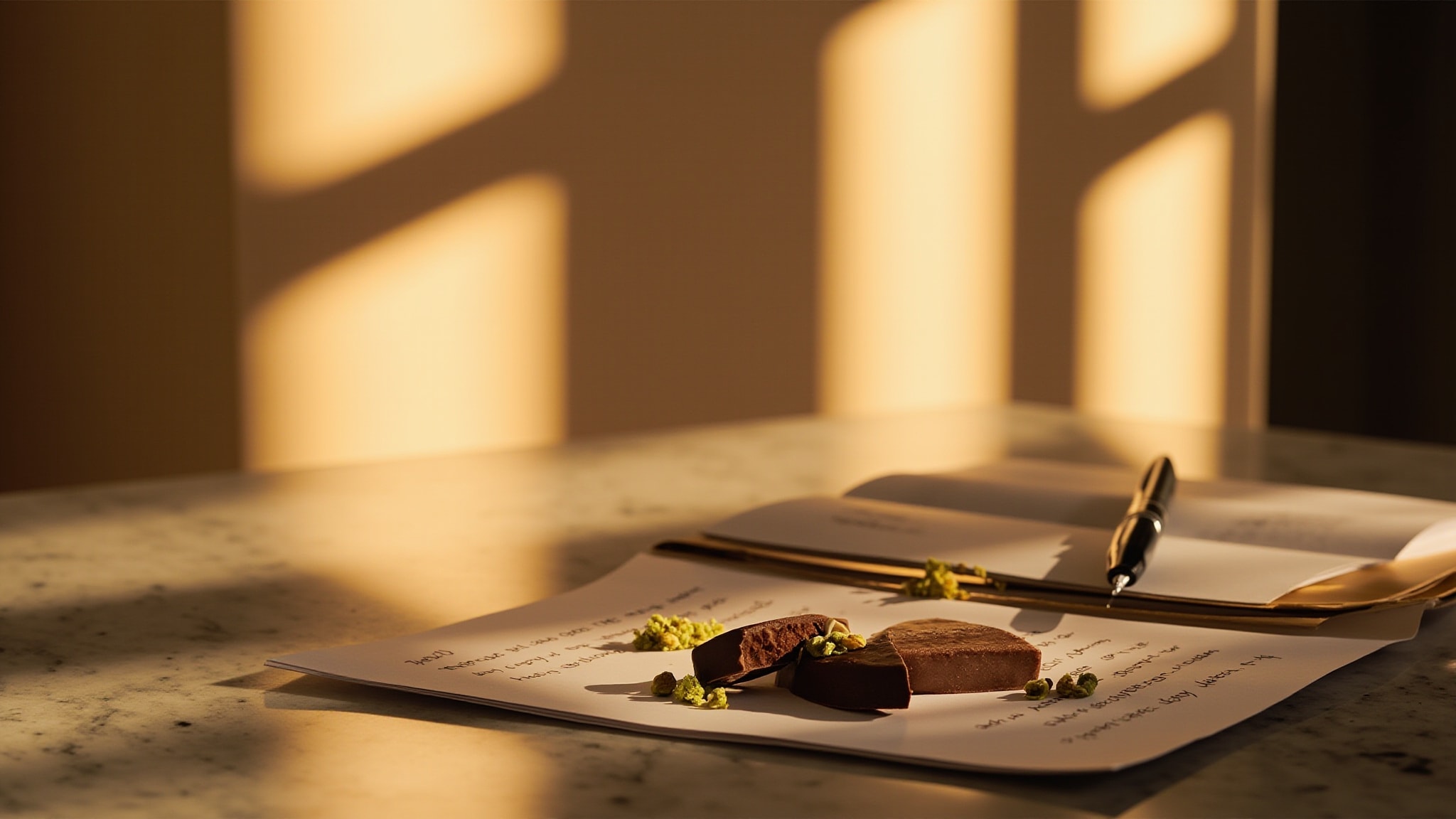Dubai Chocolate by Ahmed Al Maghribi. Atmospheric mood