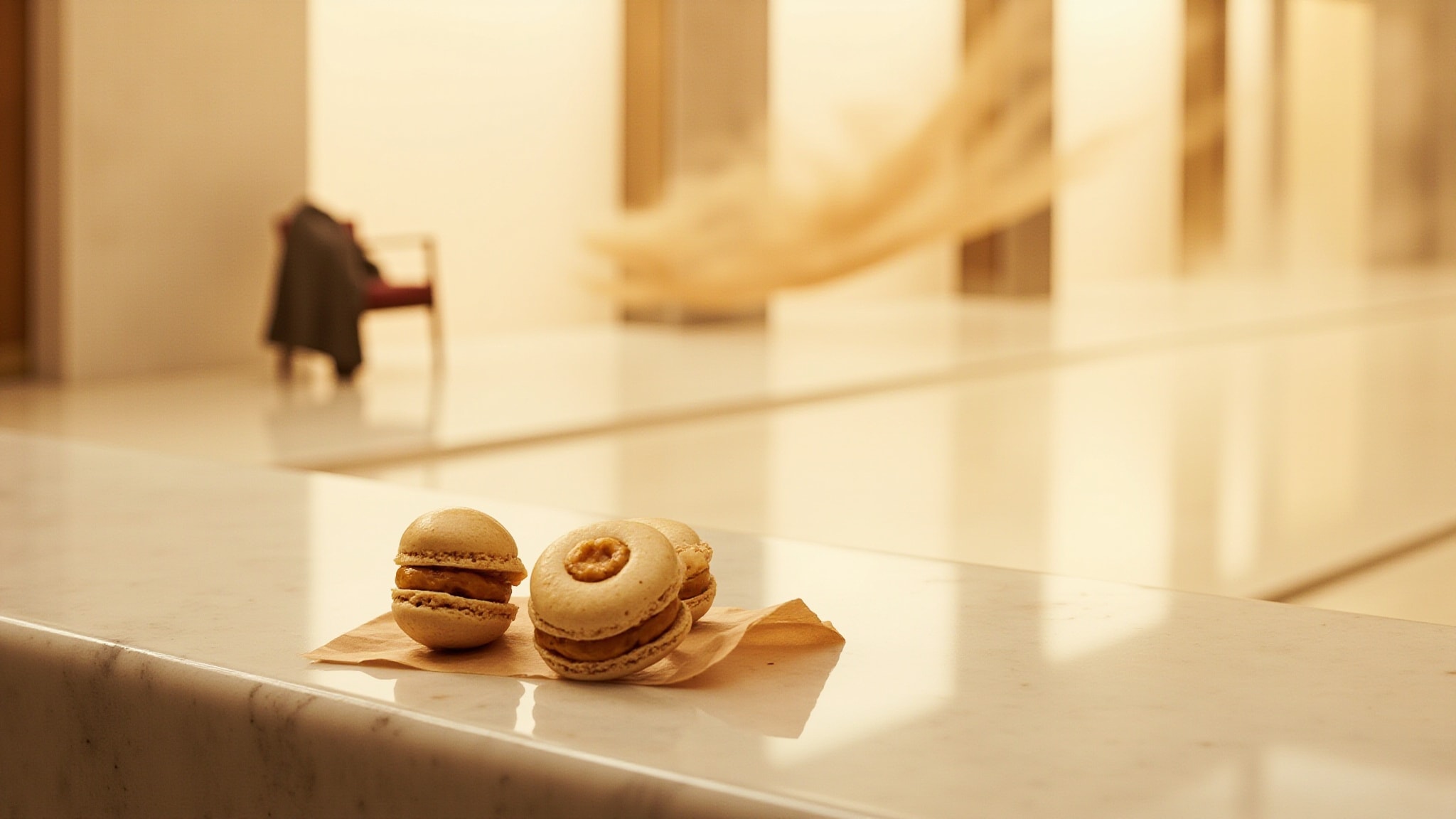Caramel Chocolate Macaron by Arabiyat Sugar. Atmospheric mood