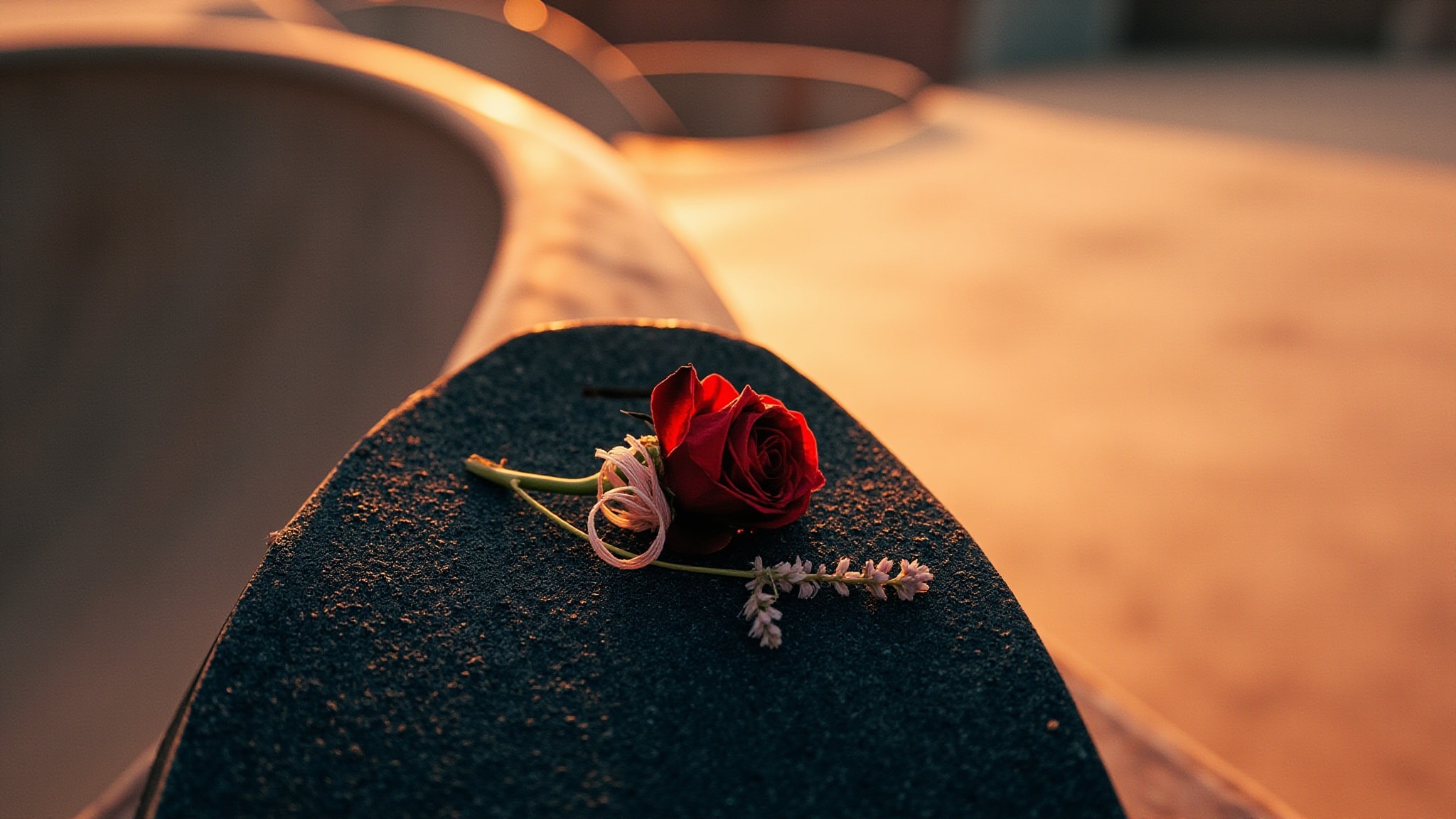 Skateboard & Fresh Roses by AXE. Atmospheric mood
