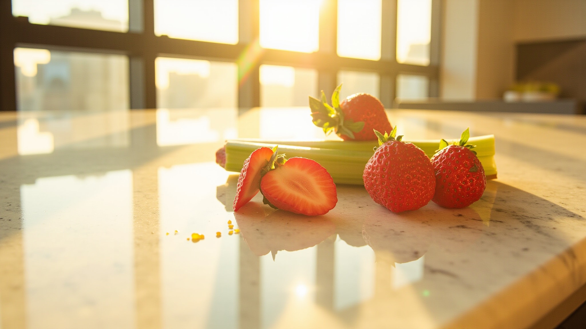 Strawberry Rhubarb Caviar by Brocard. Atmospheric mood