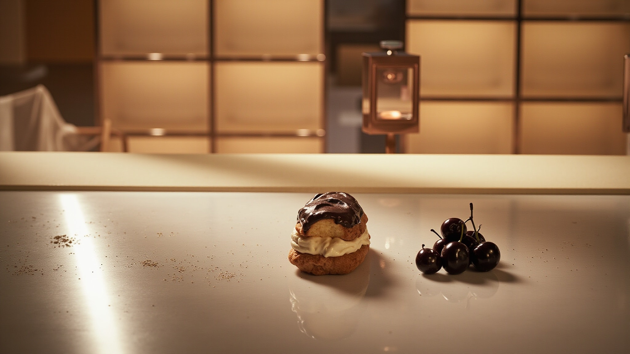 Cherry Éclair by Crémerie. Atmospheric mood