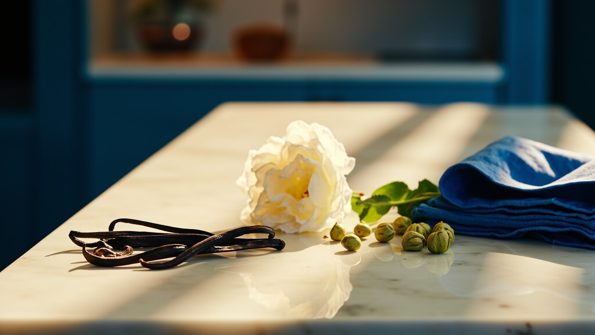 Majorelle Bleu Vanille by Damask Haus. Atmospheric mood