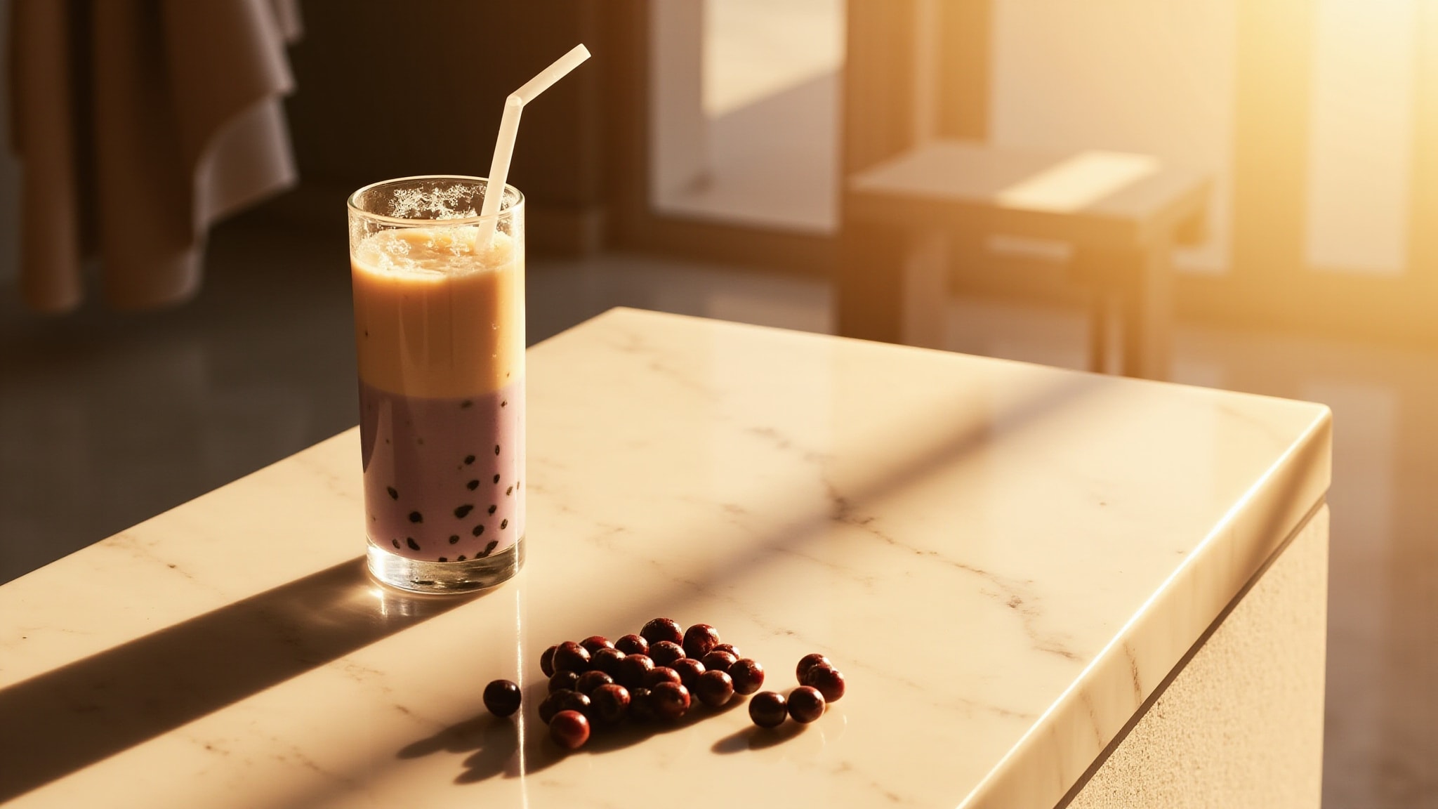 Taro Boba Tea by Damask Haus. Atmospheric mood