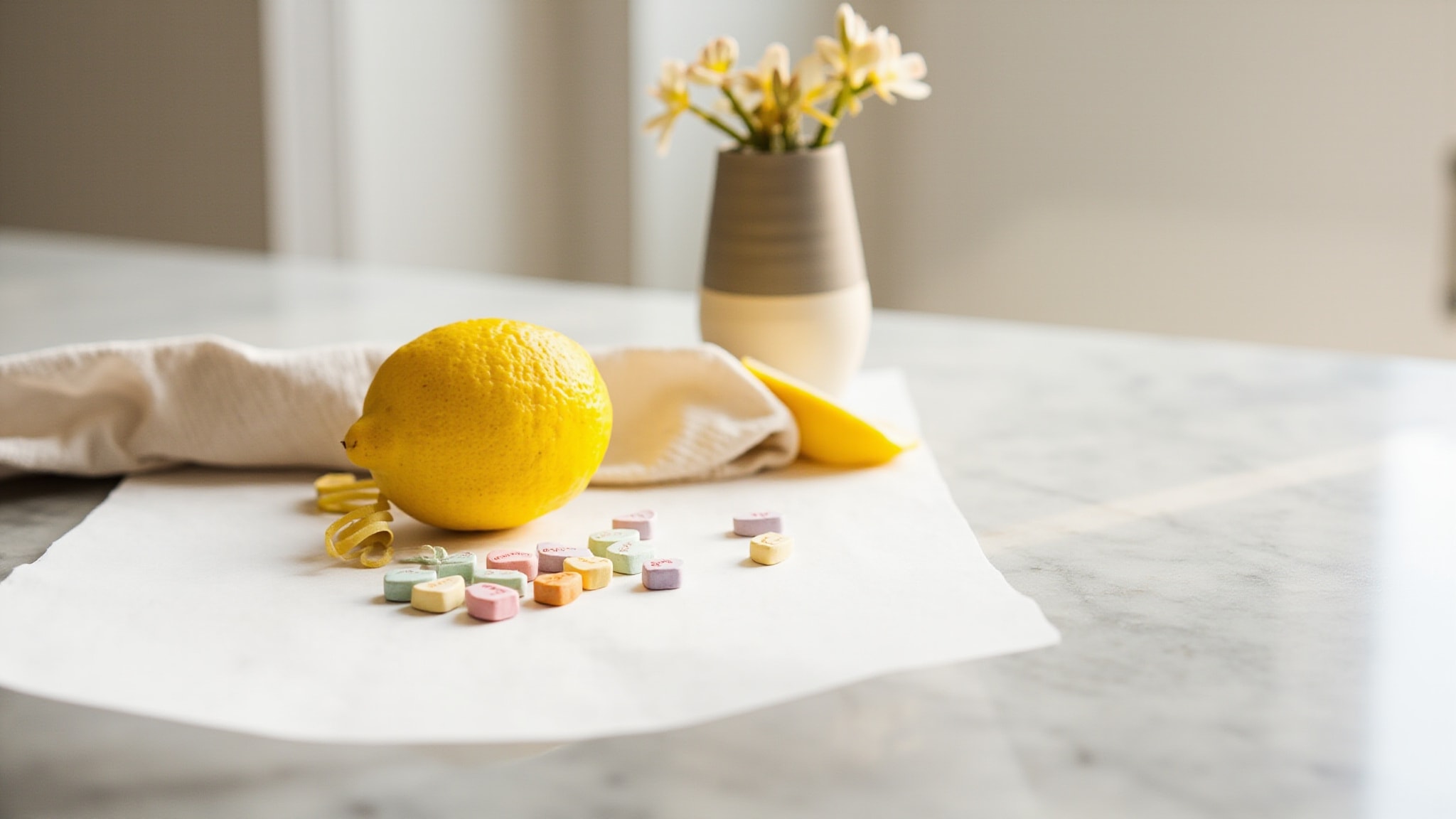 Necco Sweethearts Call Me by Demeter Fragrance. Atmospheric mood