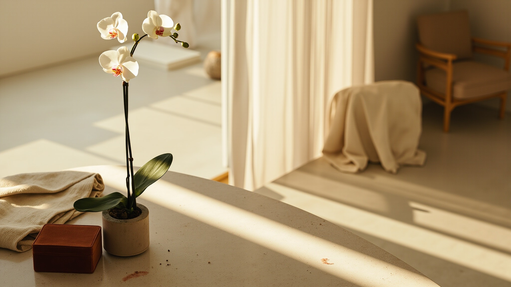 Moonflower Orchid by Durance en Provence. Atmospheric mood