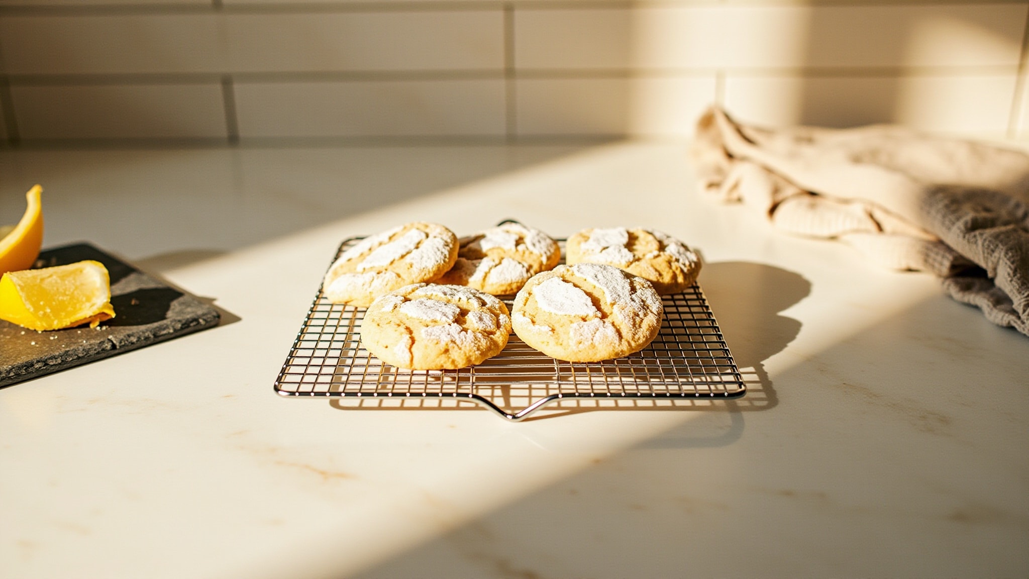 Lemon Crinkle Cookies by Elysian. Atmospheric mood