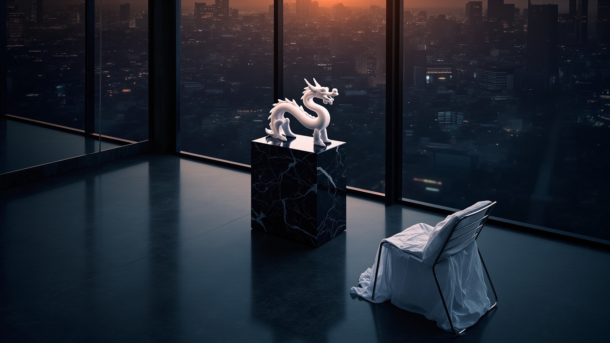 Blue-Eyes White Dragon by Jinx Smells. Atmospheric mood