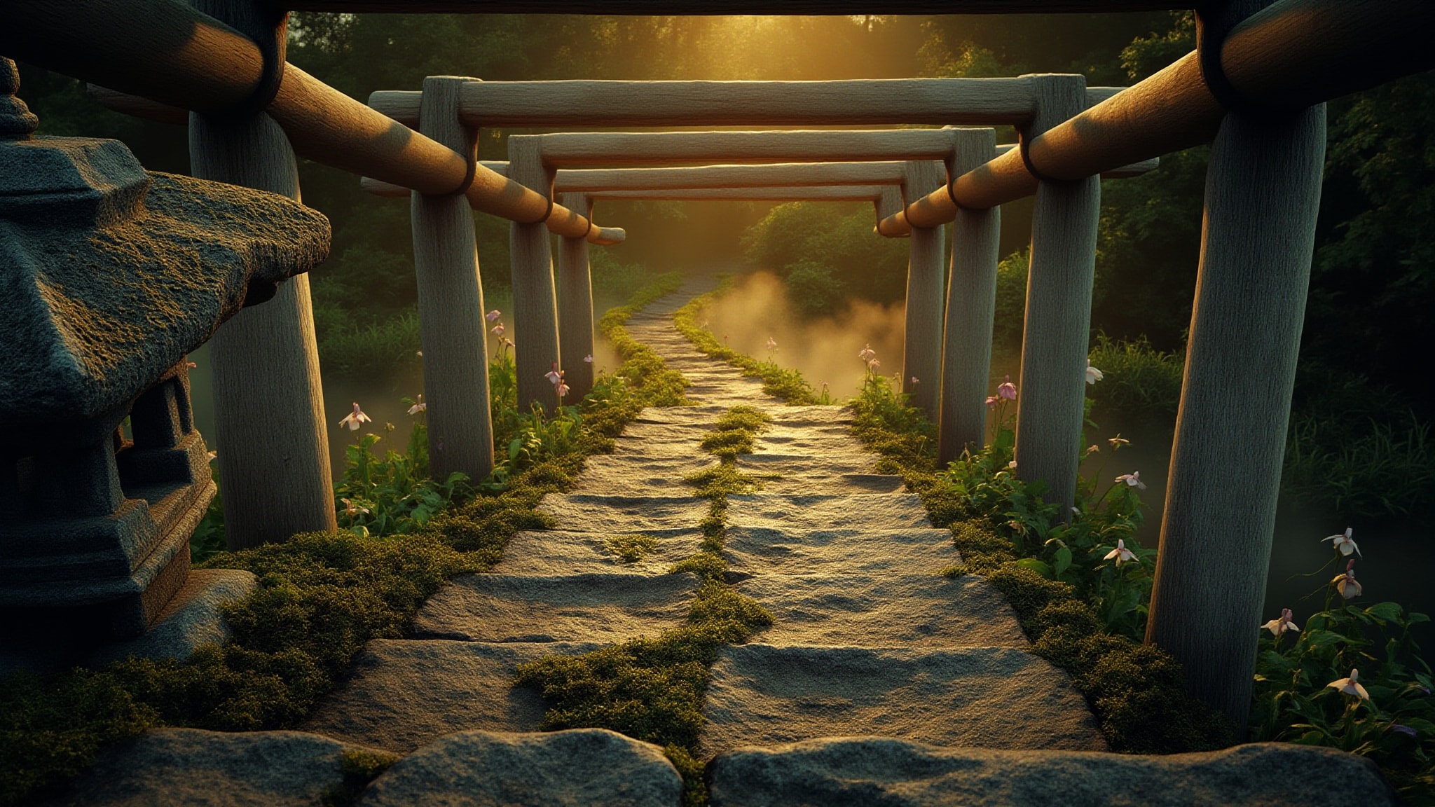Moss Temple by KITOWA. Atmospheric mood