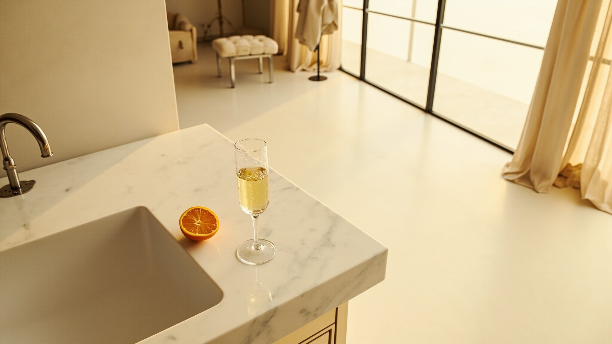 Bellini Frais by Le Monde Gourmand. Atmospheric mood