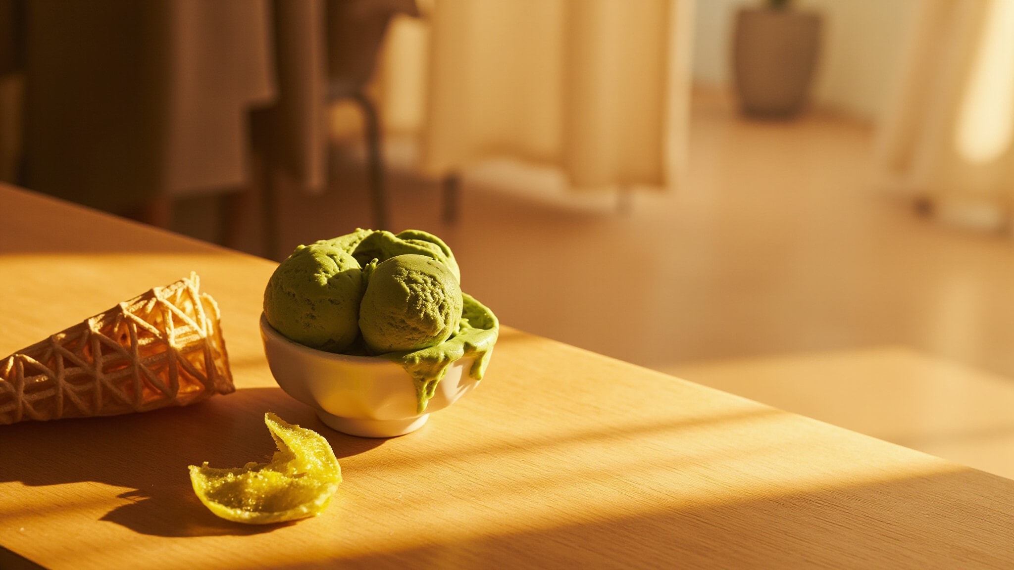 Matcha Ice Cream by Theodoros Kalotinis. Atmospheric mood