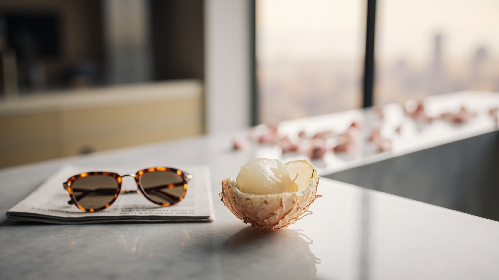 Lychee by melt season. Atmospheric mood
