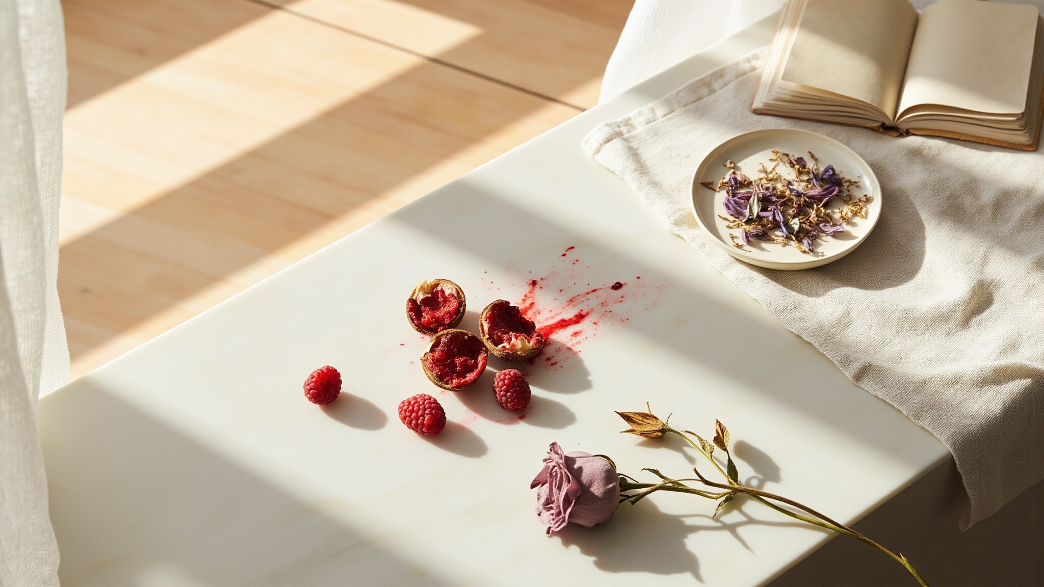 Rose - Raspberry by Melvita. Atmospheric mood