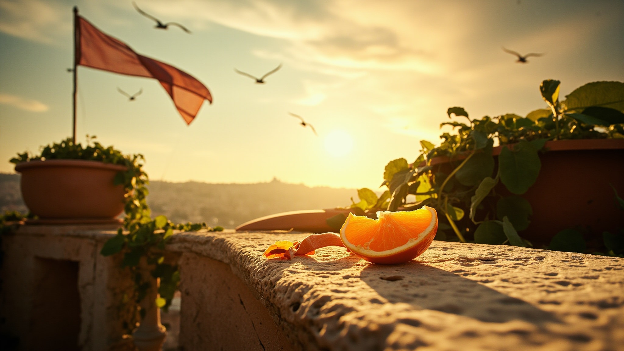 Sunlit Clementine & Vetiver Eau de Toilette by Molton Brown. Atmospheric mood