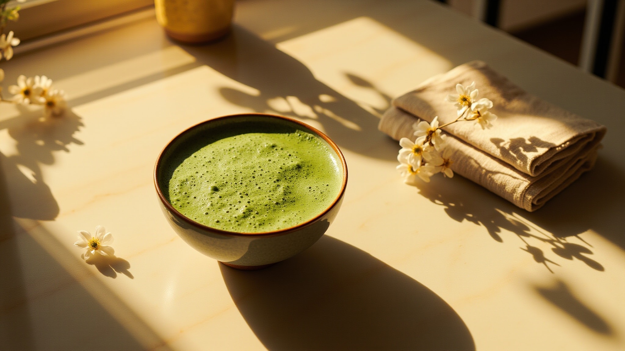 Matcha Latte by Mykonos. Atmospheric mood
