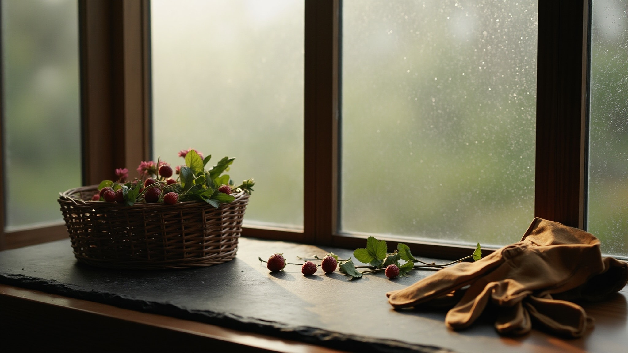 Woodland Strawberries by Neil Morris. Atmospheric mood