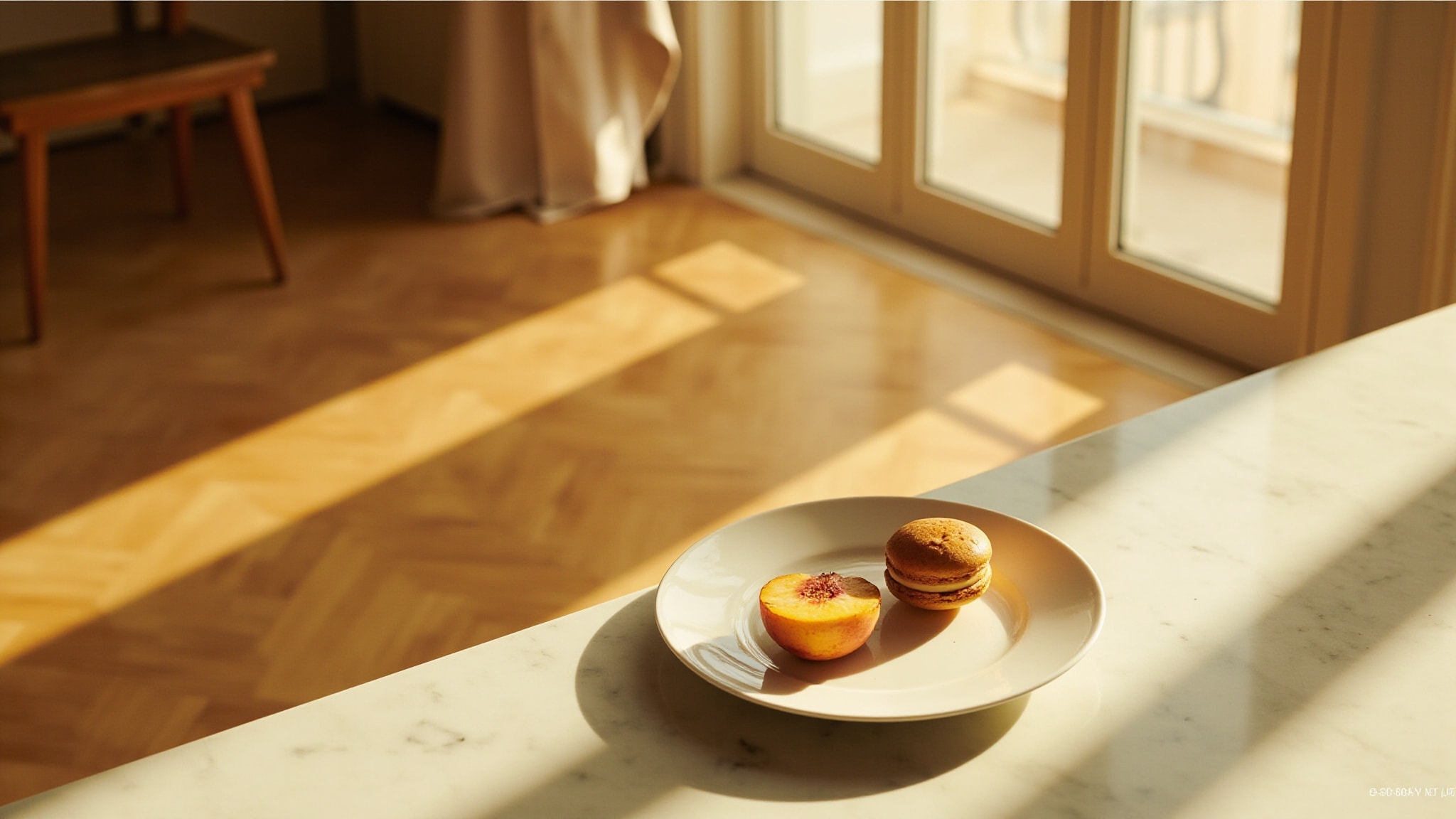 Peach Macaron by Theodoros Kalotinis. Atmospheric mood