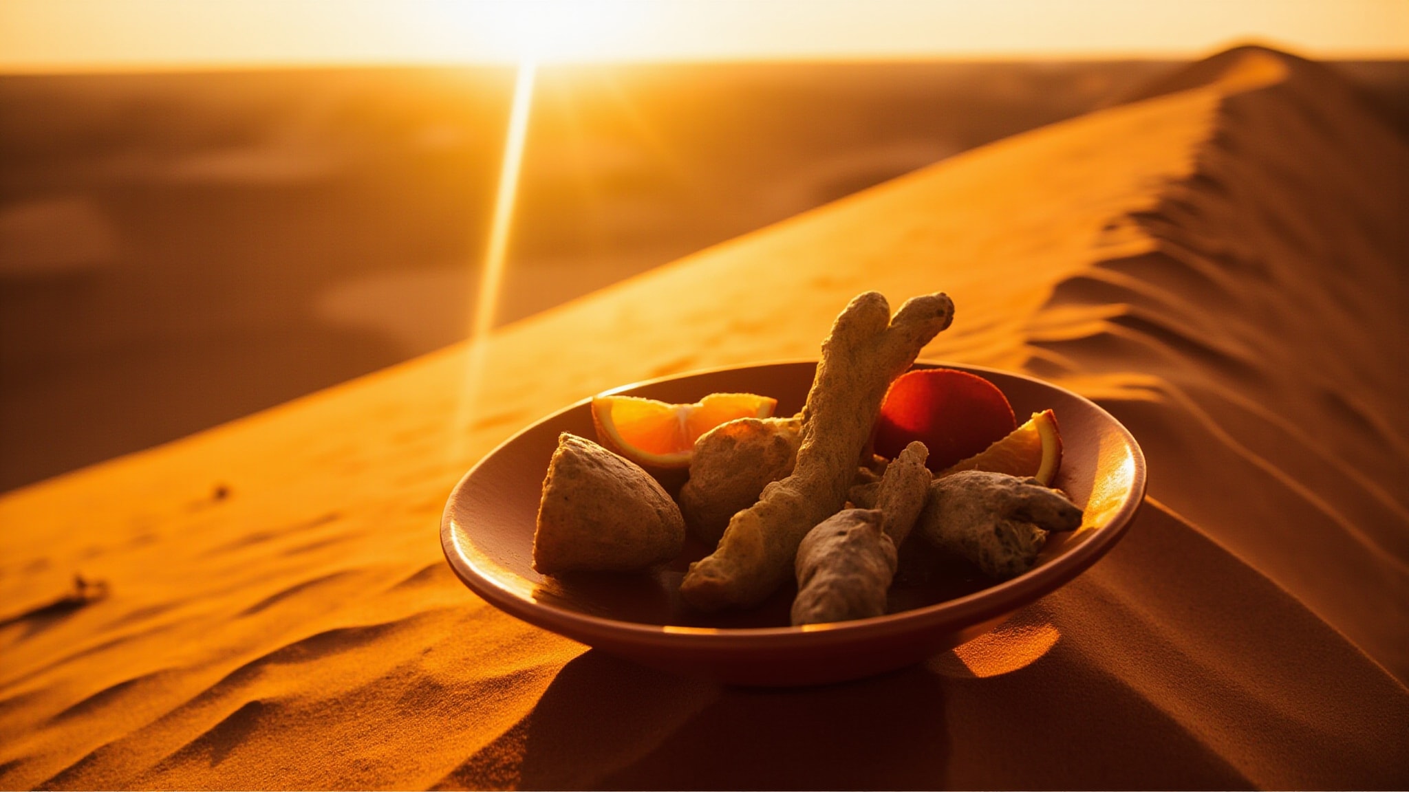 Sunrise on the Red Sand Dunes Intense by Zara. Atmospheric mood