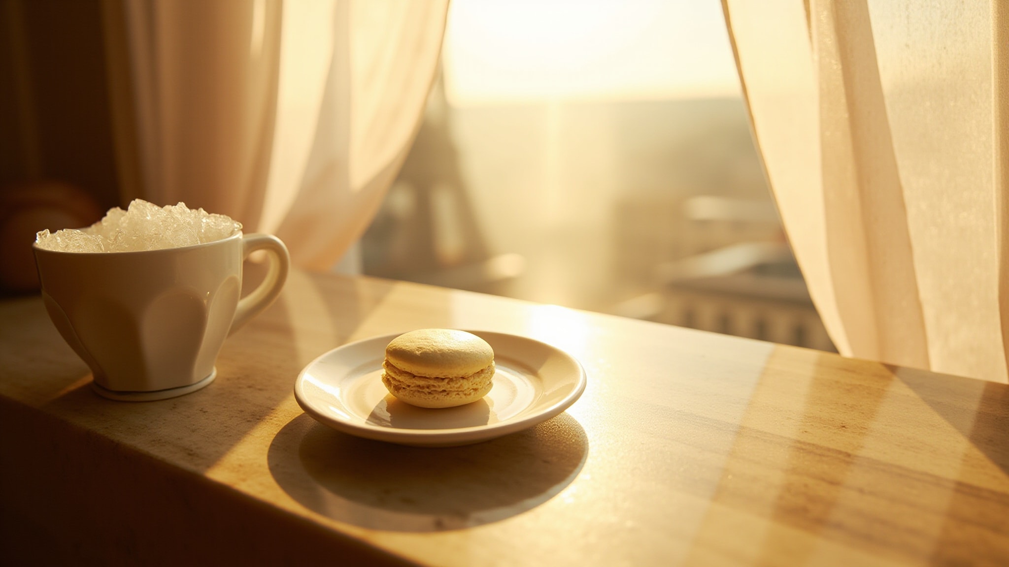 Tea Time à Paris Macaron Amande by Jeanne Arthes. Atmospheric mood