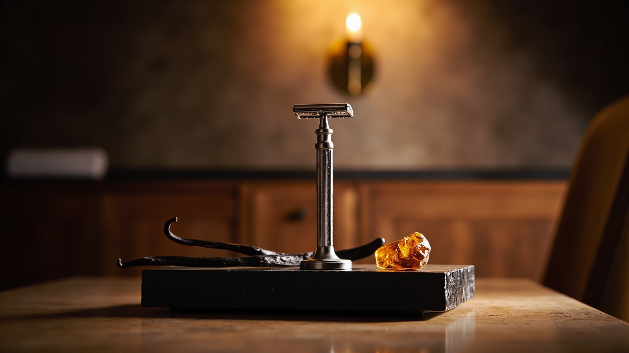 Bourbon Amber Cologne Intense by The Art Of Shaving. Atmospheric mood