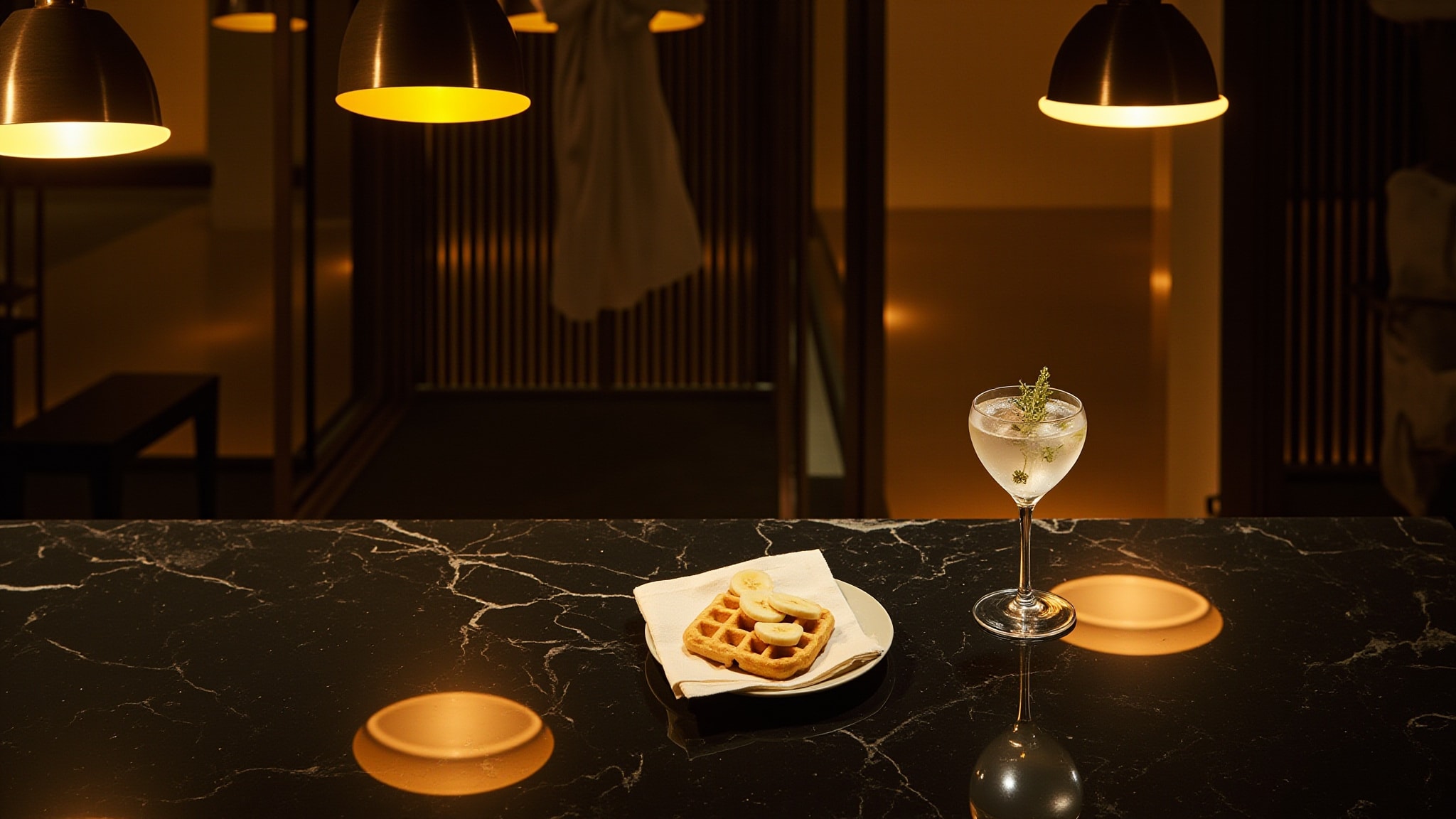 Banana Cream Pie Cocktail by The Dua Brand. Atmospheric mood