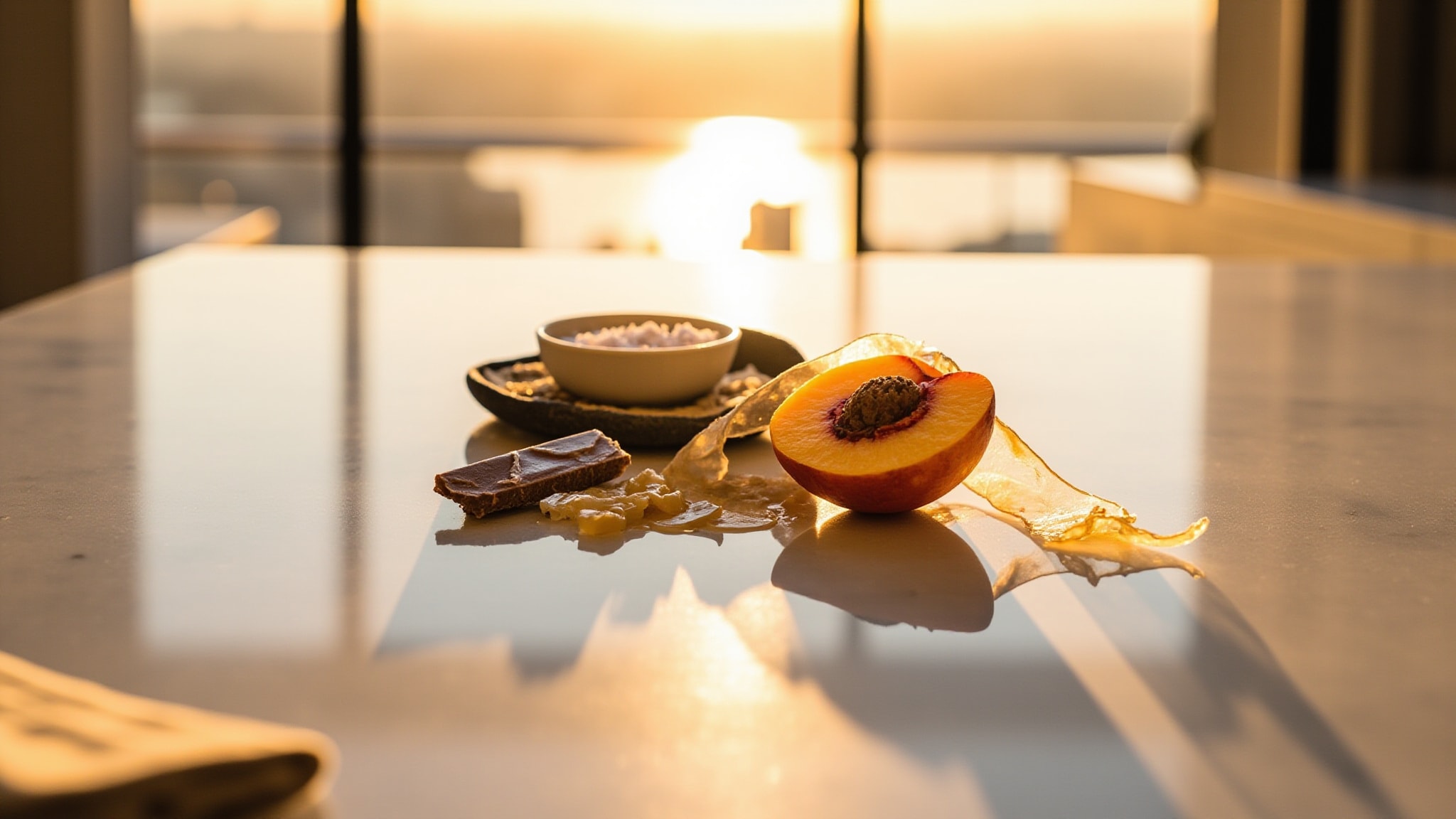 Belgian Choco Peach Truffle by The Dua Brand. Atmospheric mood