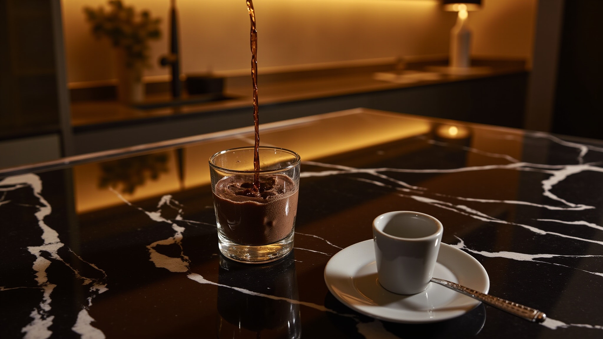 Boozy Chocolate Pudding by The Dua Brand. Atmospheric mood