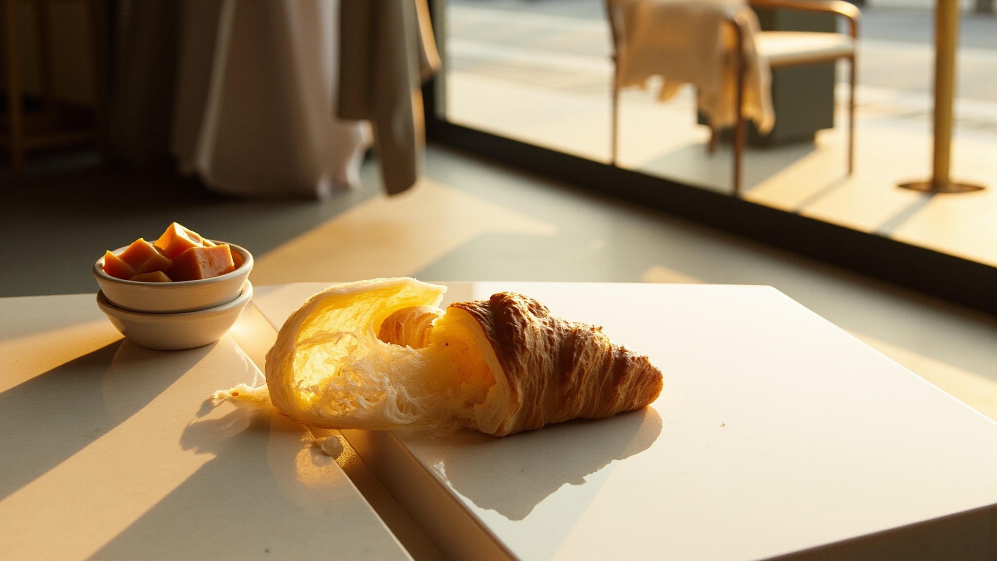 Caramel Café Croissant by The Dua Brand. Atmospheric mood