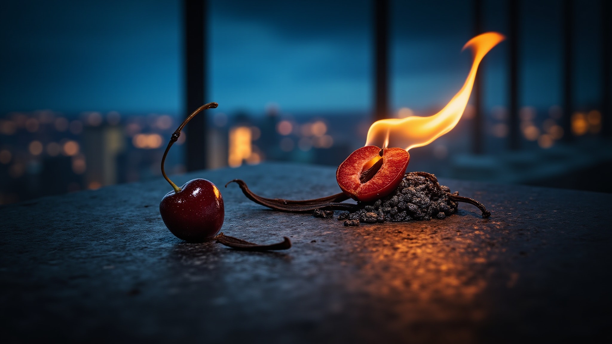 Cherry by The Fire by The Dua Brand. Atmospheric mood