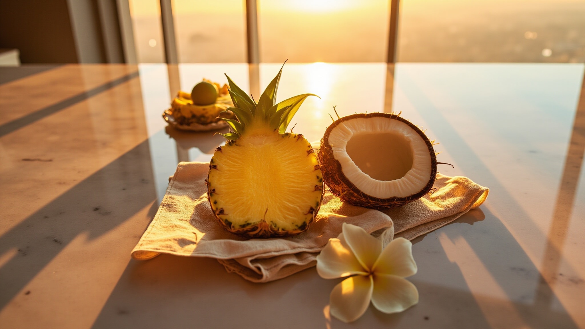 Creamy Piña Colada by The Dua Brand. Atmospheric mood
