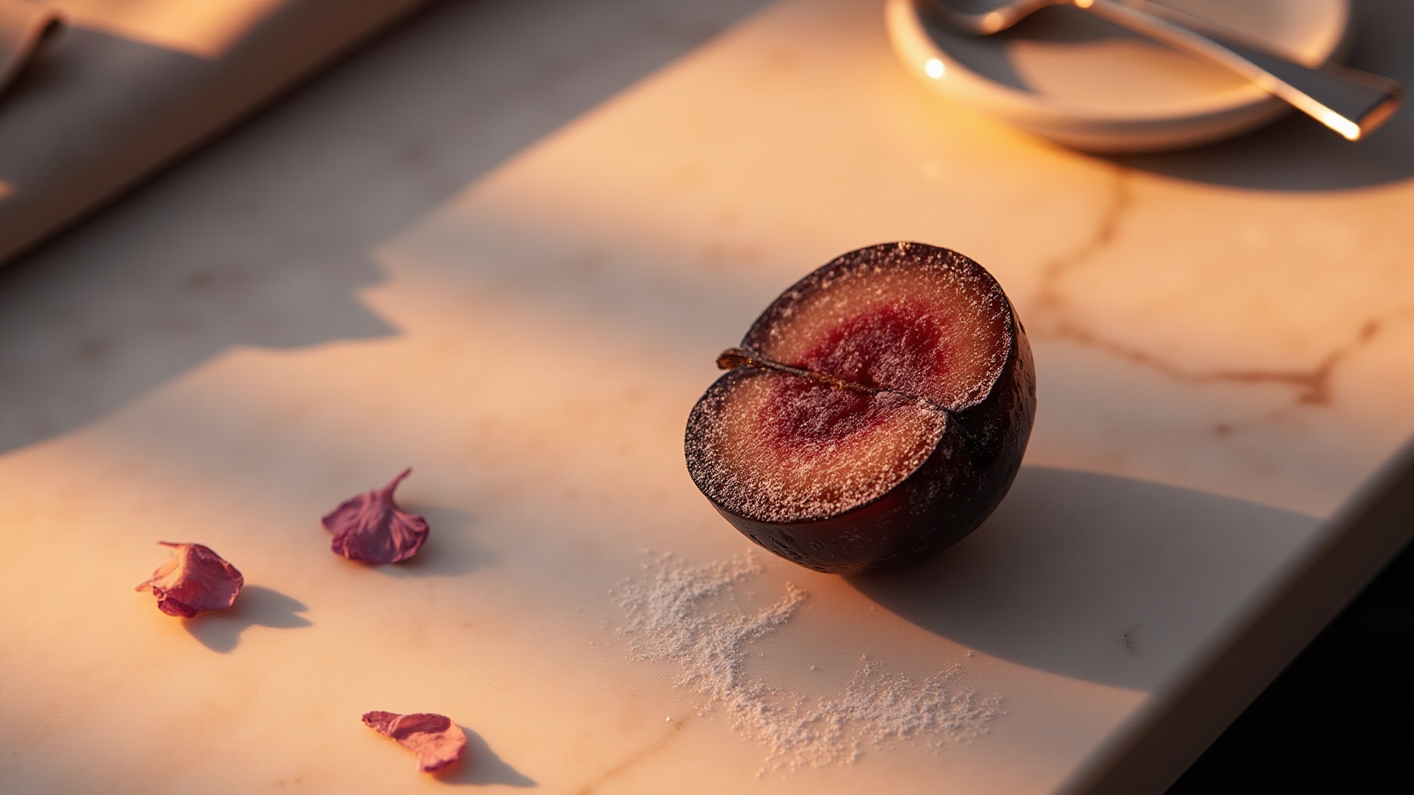 Dark Plum & Sugared Violet by The Dua Brand. Atmospheric mood
