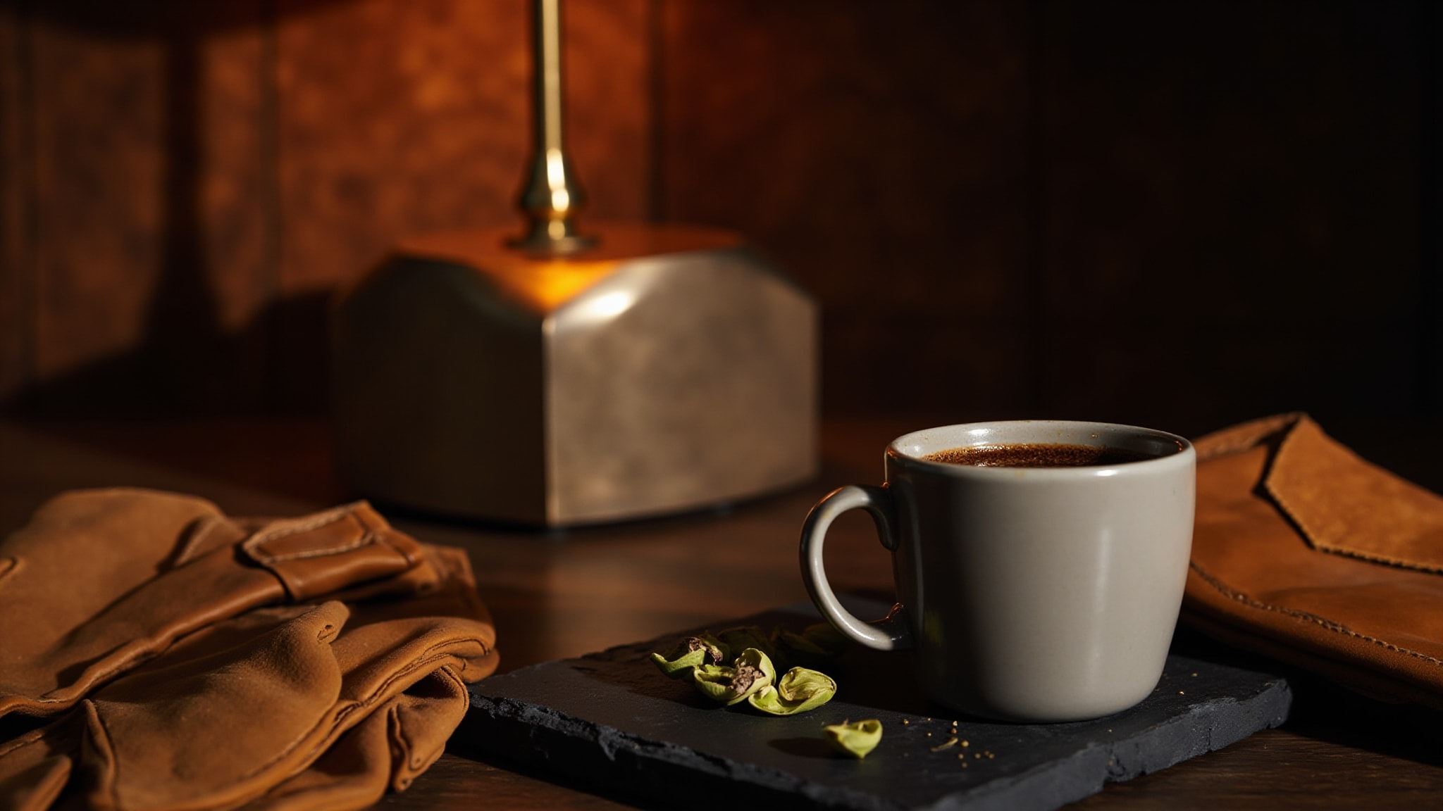 Dark Roast Leather by The Dua Brand. Atmospheric mood