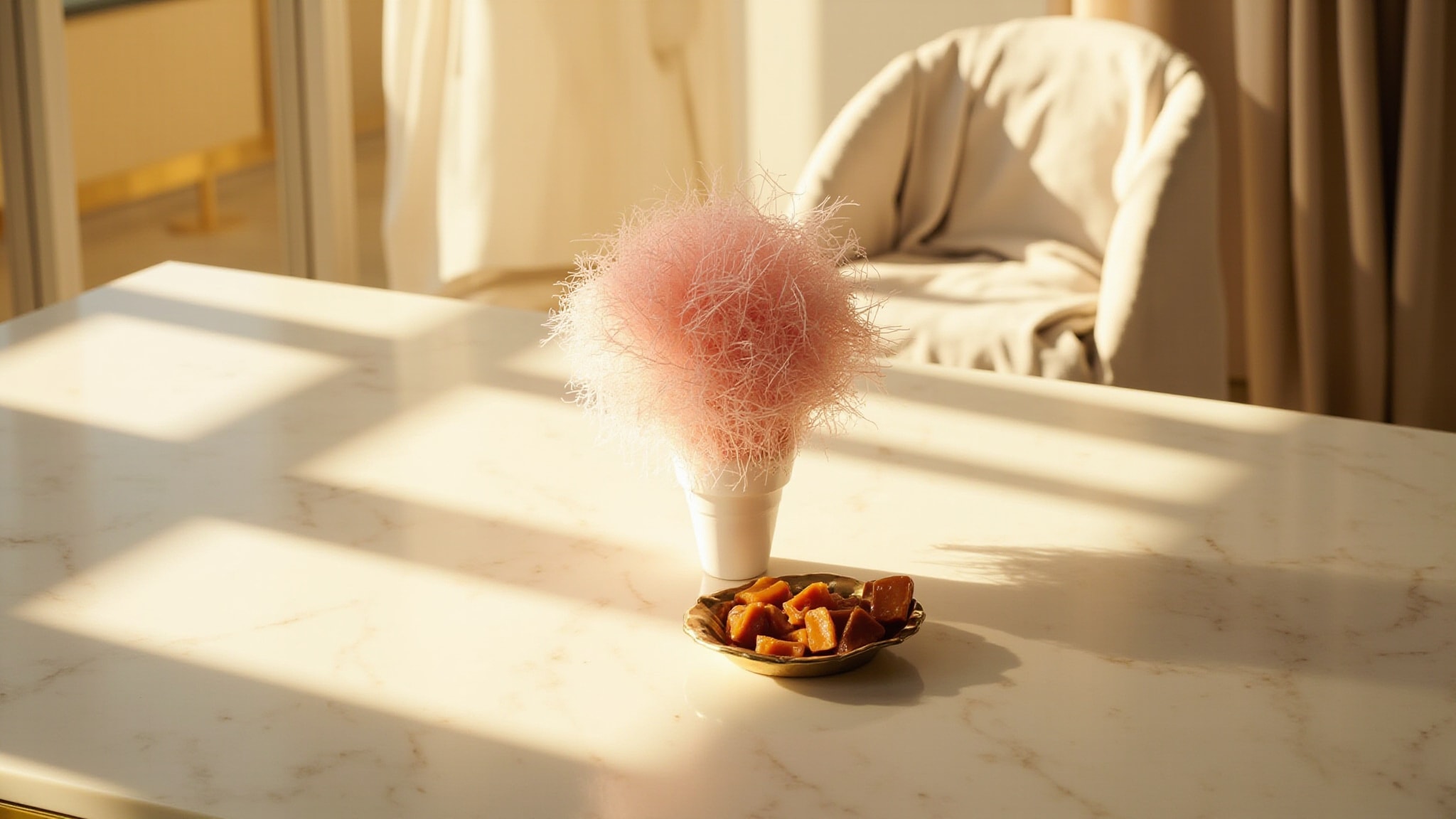Fluffy Caramel Spun Sugar by The Dua Brand. Atmospheric mood