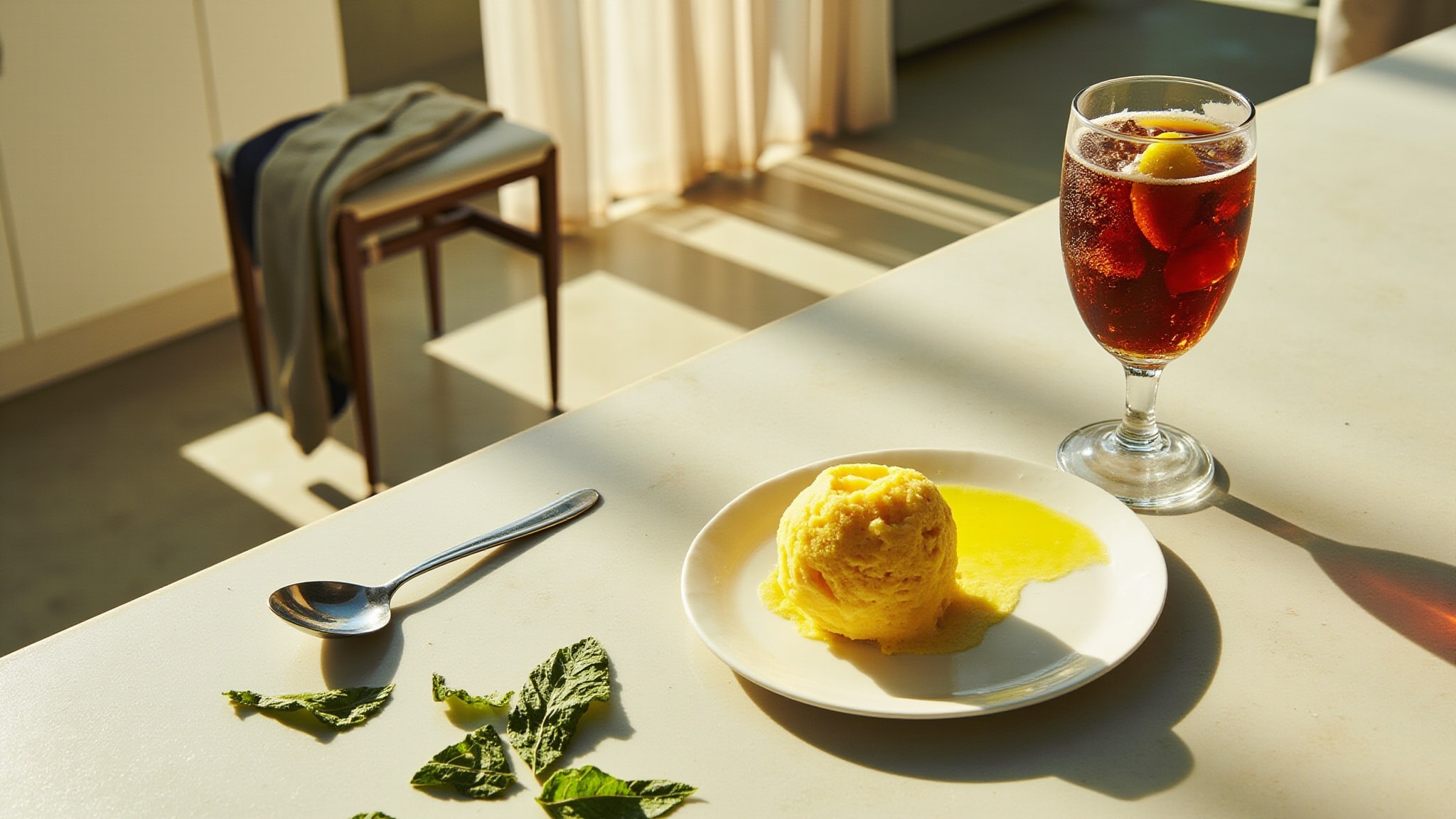 Lemon Iced Tea Ice Cream by The Dua Brand. Atmospheric mood