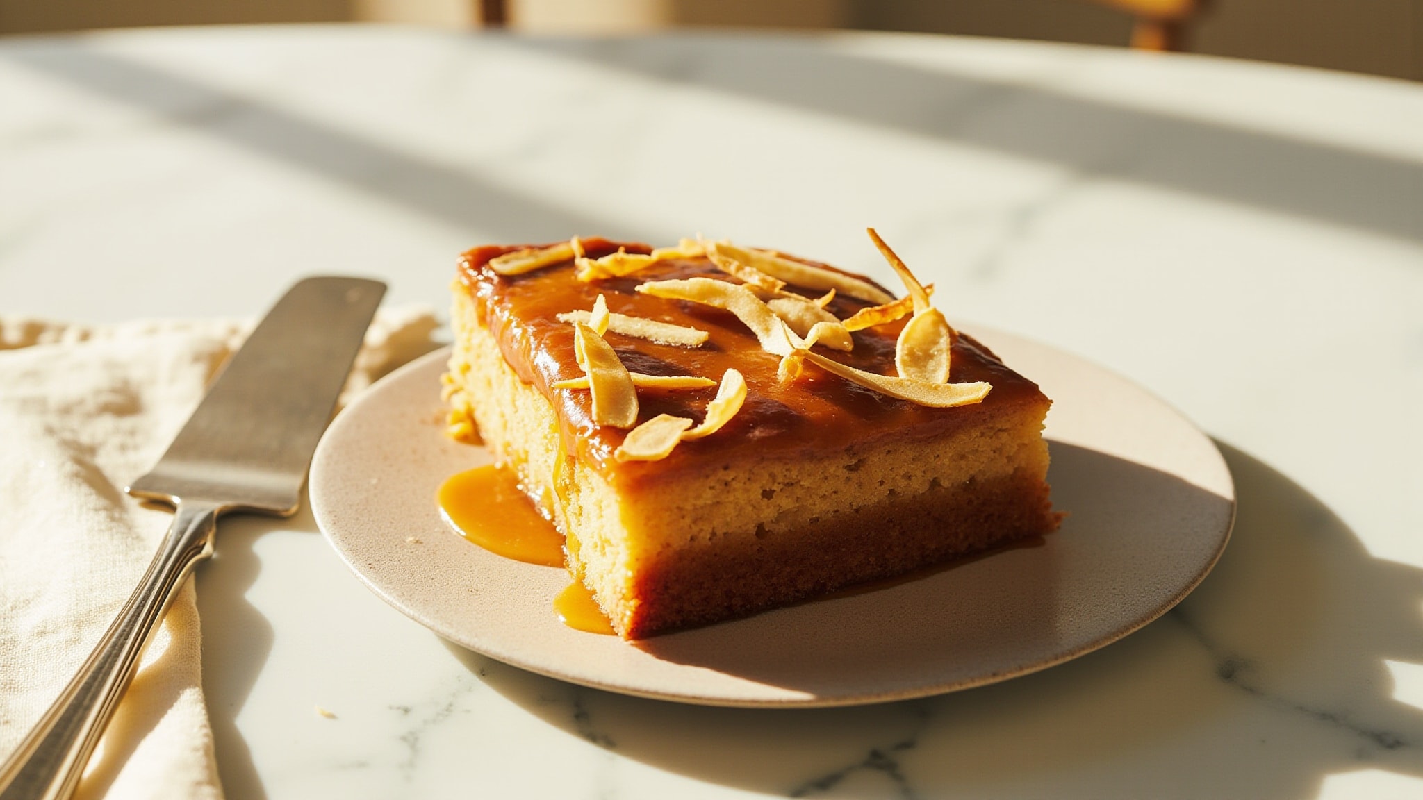 Milky Yogurt Caramel Cake by The Dua Brand. Atmospheric mood
