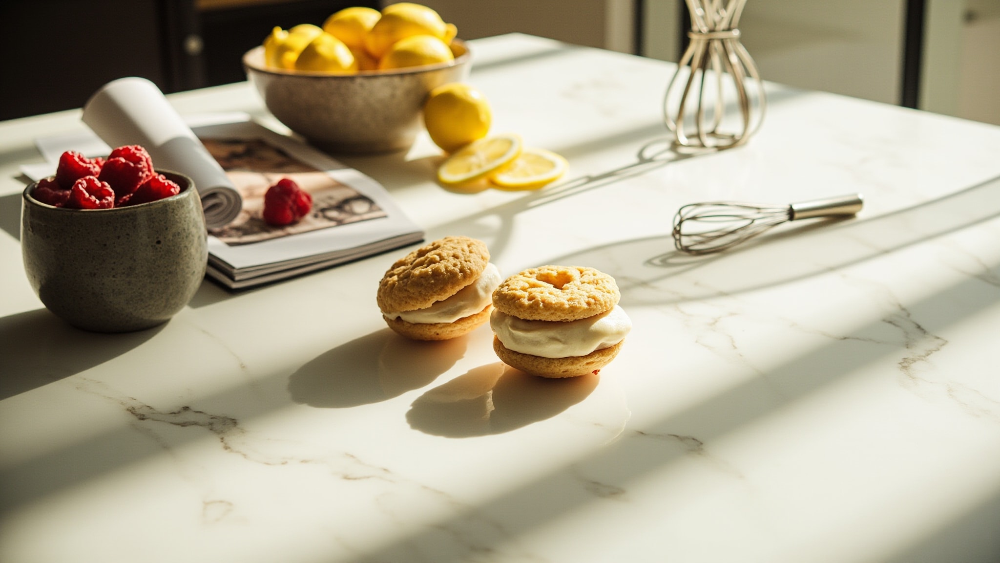 Raspberry Lemon Whoopie Pie by The Dua Brand. Atmospheric mood