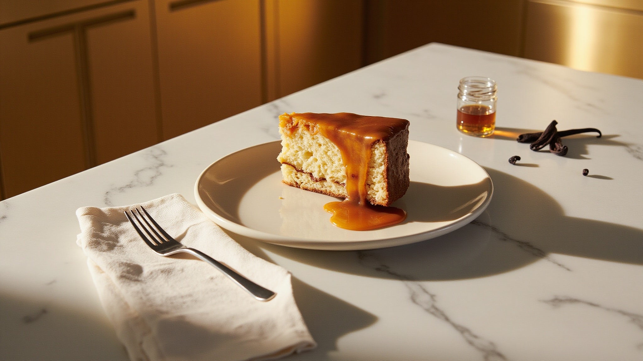 Rich Caramel Butter Cake by The Dua Brand. Atmospheric mood