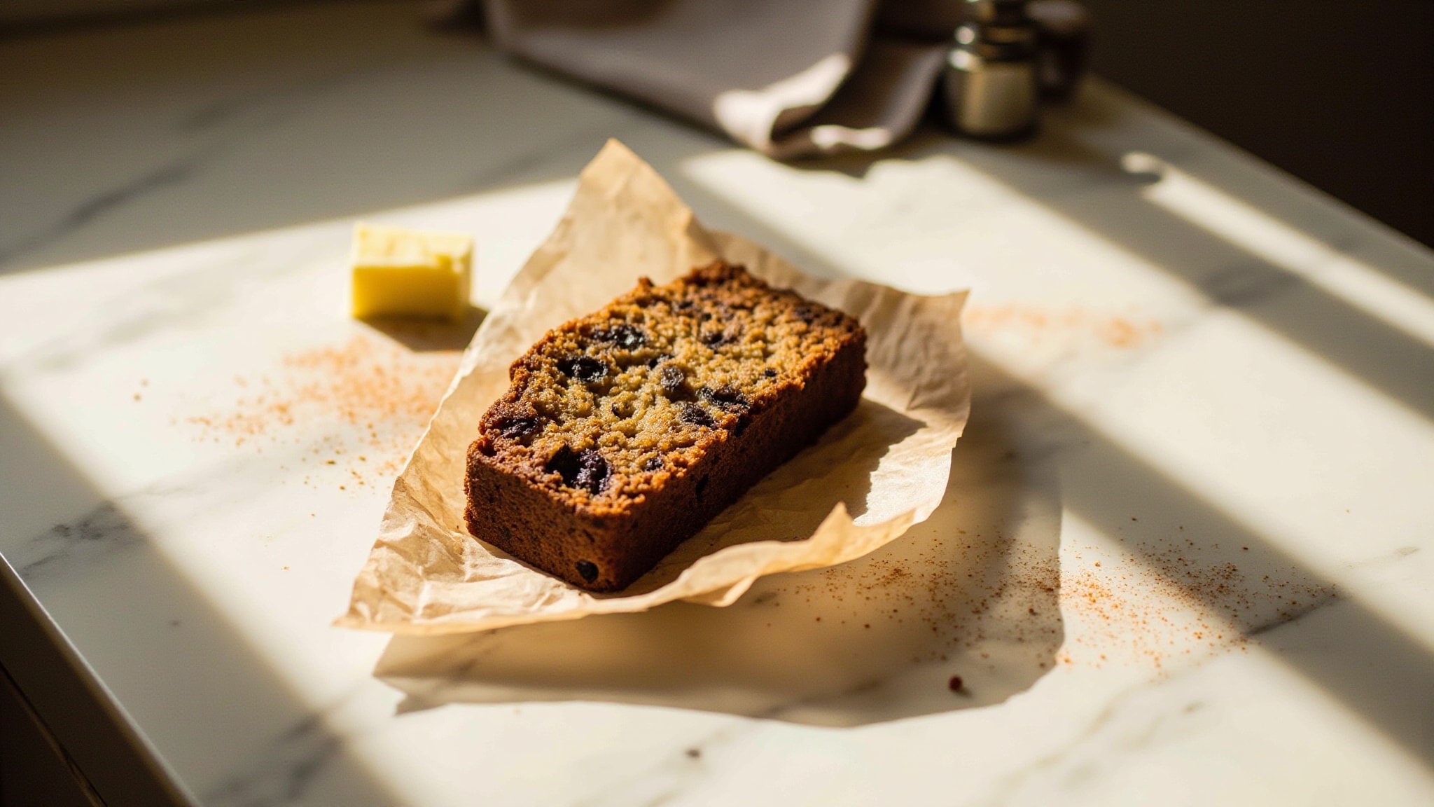 Sweet Banana Loaf by The Dua Brand. Atmospheric mood