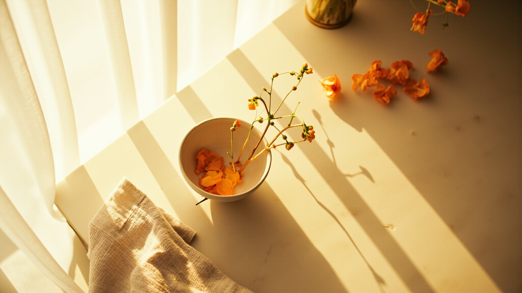 Orange Flower Bloom by Zara. Atmospheric mood